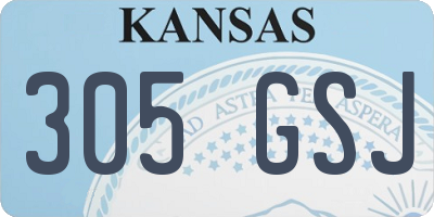 KS license plate 305GSJ