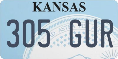 KS license plate 305GUR