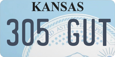 KS license plate 305GUT