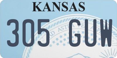 KS license plate 305GUW