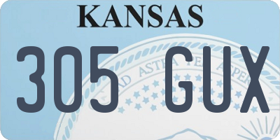 KS license plate 305GUX