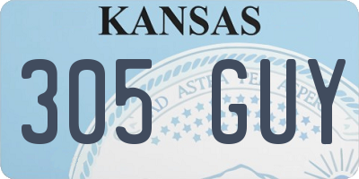 KS license plate 305GUY