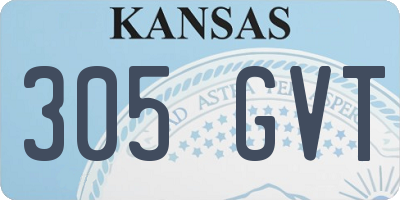 KS license plate 305GVT