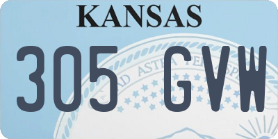 KS license plate 305GVW
