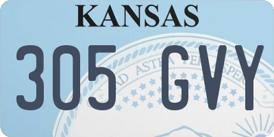KS license plate 305GVY