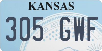 KS license plate 305GWF