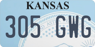 KS license plate 305GWG