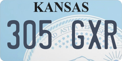 KS license plate 305GXR