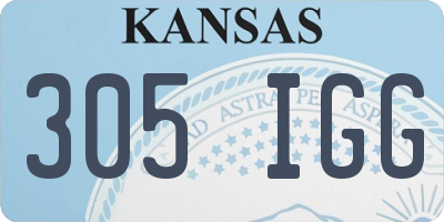 KS license plate 305IGG