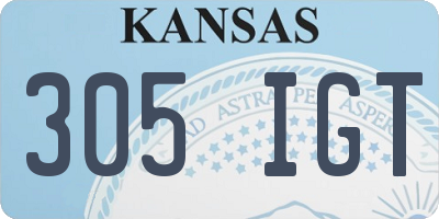 KS license plate 305IGT