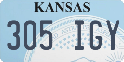 KS license plate 305IGY