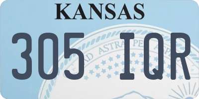 KS license plate 305IQR