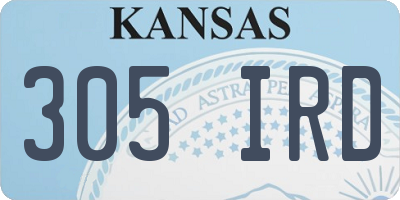 KS license plate 305IRD