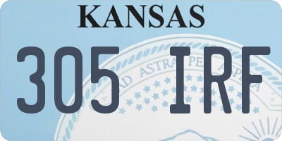 KS license plate 305IRF