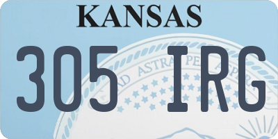 KS license plate 305IRG