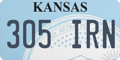 KS license plate 305IRN