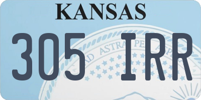 KS license plate 305IRR
