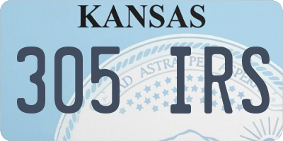 KS license plate 305IRS