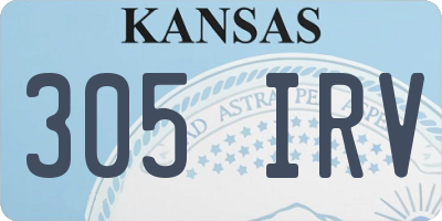 KS license plate 305IRV