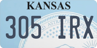 KS license plate 305IRX