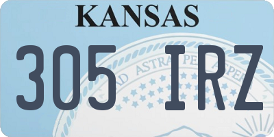 KS license plate 305IRZ