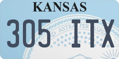 KS license plate 305ITX