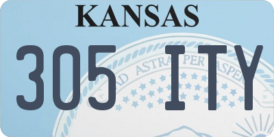 KS license plate 305ITY