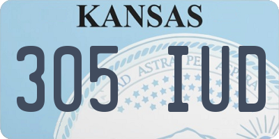 KS license plate 305IUD