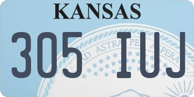 KS license plate 305IUJ