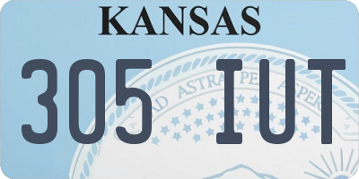 KS license plate 305IUT
