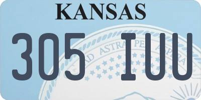 KS license plate 305IUU