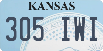 KS license plate 305IWI