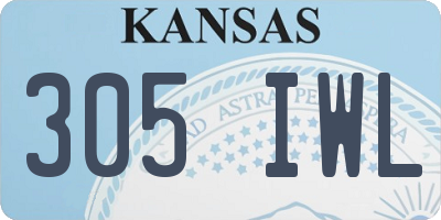 KS license plate 305IWL