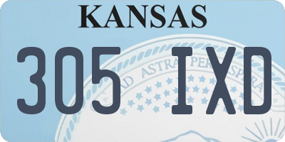 KS license plate 305IXD