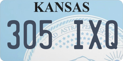 KS license plate 305IXQ