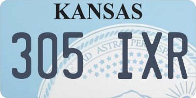 KS license plate 305IXR