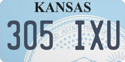 KS license plate 305IXU