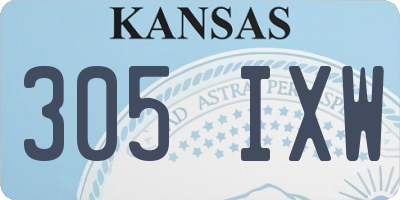 KS license plate 305IXW