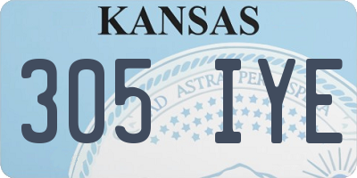 KS license plate 305IYE