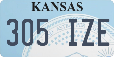 KS license plate 305IZE