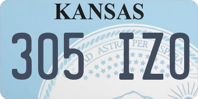KS license plate 305IZO