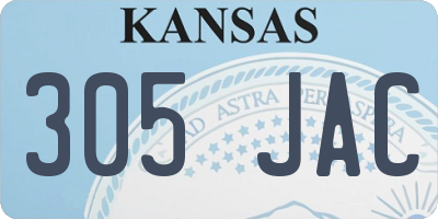 KS license plate 305JAC