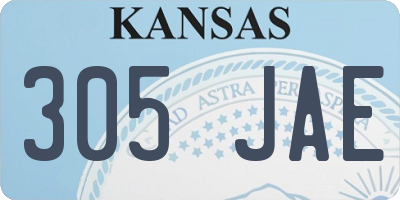 KS license plate 305JAE