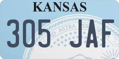 KS license plate 305JAF