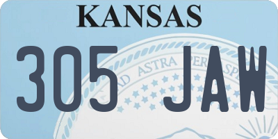KS license plate 305JAW