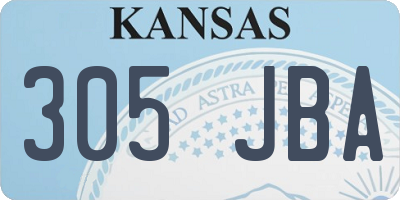 KS license plate 305JBA
