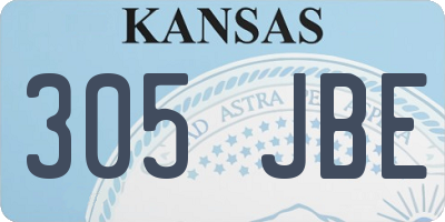KS license plate 305JBE