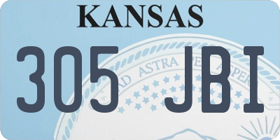 KS license plate 305JBI
