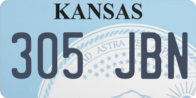 KS license plate 305JBN