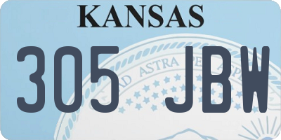KS license plate 305JBW